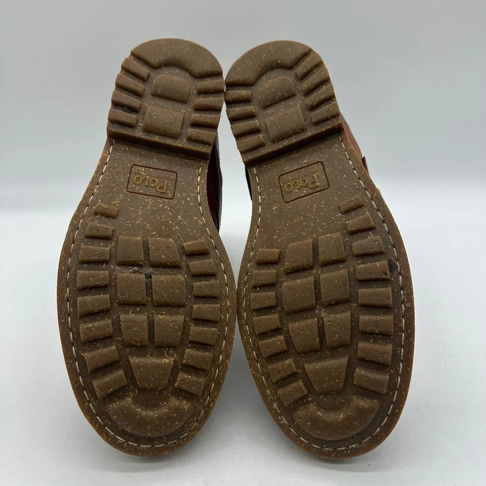 Polo Ralph Lauren Maurice 0862 Men's 9D Brown Buckle Straps Leather Combat Boots